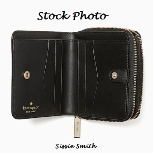 ♠️ Kate Spade ♠️ Staci Small Black Zip Around Wallet🌸 - Picture 6 of 7